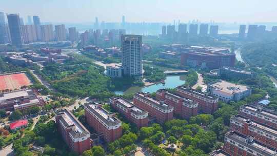 江西南昌航空大学前湖校区校园航拍风景风光