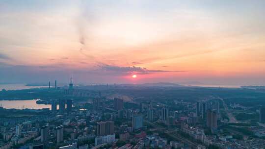 江西九江日出航拍延时