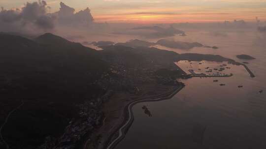 福建霞浦清晨日出航拍