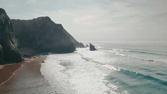 普拉亚Da Adraga，葡萄牙，海洋，