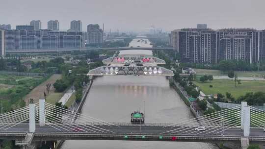 京杭运河苏州段浒墅关风光（航拍运镜）