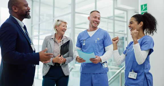 制药团队合作，成功或护士在诊所或医院进行