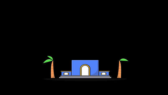 斋月特别动画清真寺-透明视频