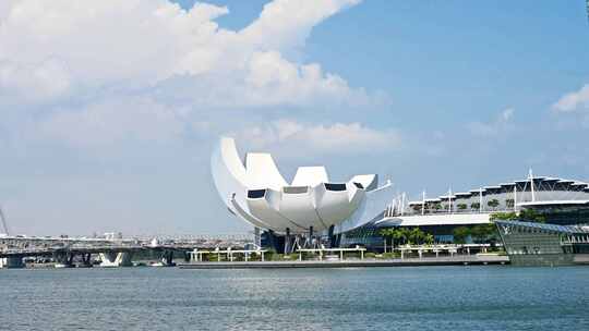 新加坡 艺术科学博物馆日出视频素材模板下载