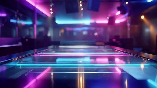 霓虹灯光舞台地面特写