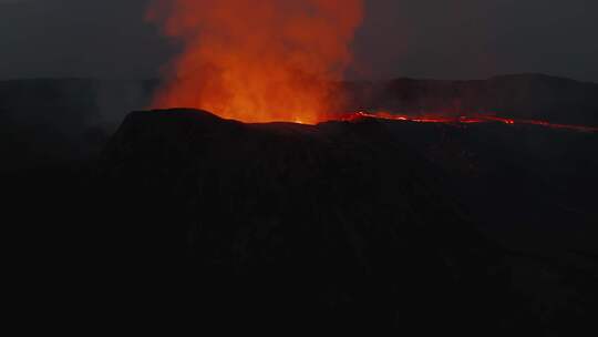 火山，熔岩，山，火