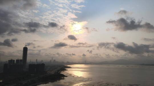 早晨 深圳湾 深圳市 南山区视频素材模板下载