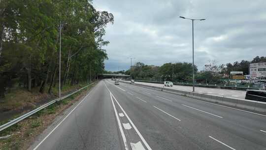 香港落马洲 元朗 附近交通情况道路场景