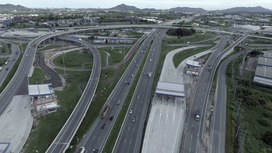航拍城市高速公路视频素材模板下载