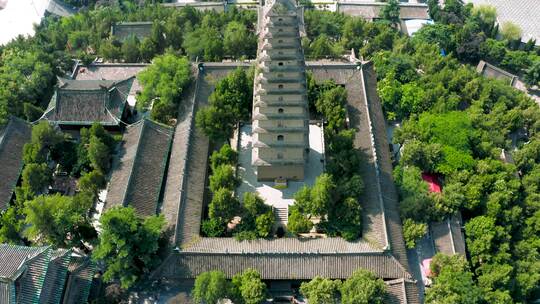 山西永济普救寺4k航拍