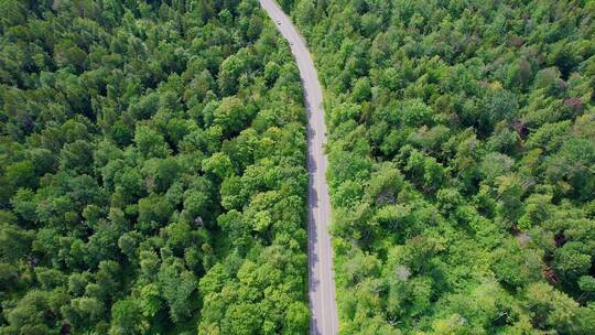 山间公路鸟瞰视频无人机道路森林