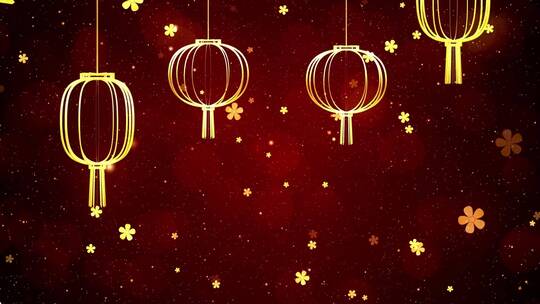 金色粒子新年春节祝福logo标题字幕AE模版
