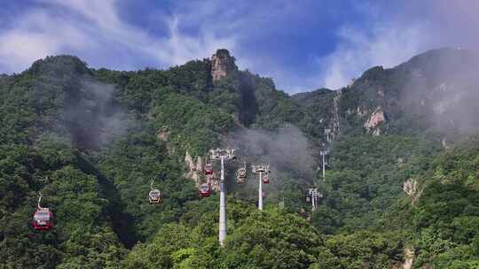 旅游景区上山索道繁忙运营