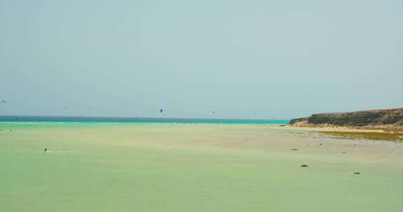 风筝冲浪，富埃特文图拉，海滩，海