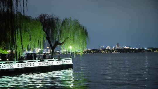 杭州西湖风景区夜景