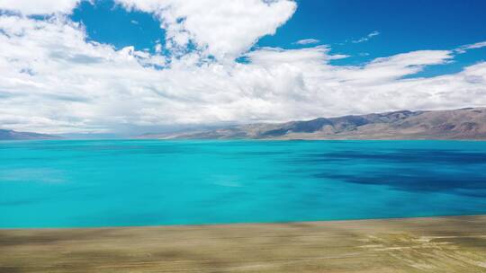 西藏阿里当惹雍错湖泊湿地自然风光航拍延时视频素材模板下载