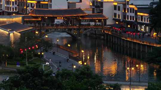 信宜市钱排镇双合村夜景航拍