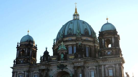 清晨的柏林大教堂视频素材模板下载