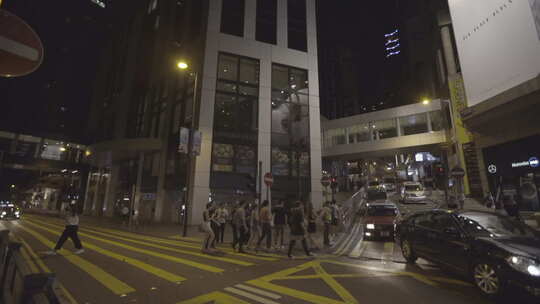 香港路口车流夜景