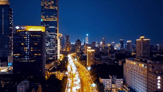 上海浦西静安区香格里拉夜景延时