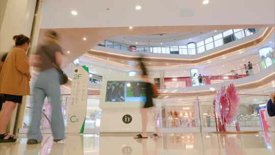 城市商场逛街购物人流大范围延时商业视频素视频素材模板下载