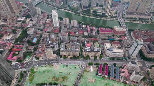 天津和平区居民楼航拍视频素材模板下载