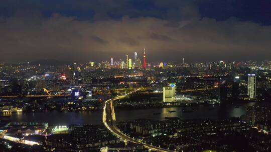 广州番禺海珠城市夜景