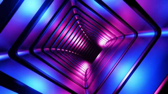 霓虹光线隧道视觉素材