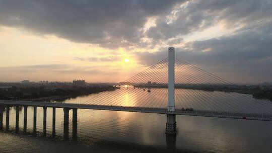 东平东江大桥 大桥 日落 交通 东莞视频素材模板下载