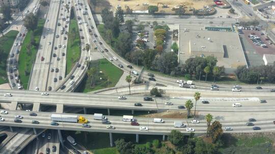 洛杉矶四层交汇处的交通视频素材模板下载