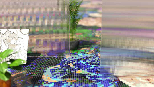 CG动画岩板空间艺术效果写实渲染