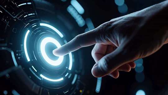 手指点击科技感虚拟按钮