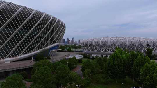 武汉光谷国际网球中心特写航拍