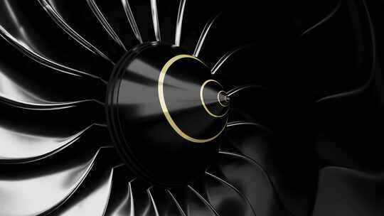 飞机引擎发动机模拟运转的动画视频素材模板下载