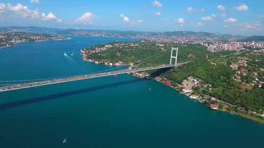 伊斯坦布尔博斯普鲁斯海峡大桥视频素材模板下载