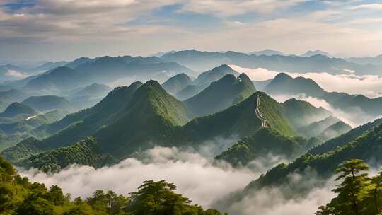 江西龙虎山云海自然风光