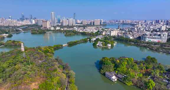 航拍广东省惠州西湖风景区10