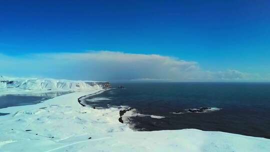 冰岛迪霍拉里海岬雪山 人间仙境