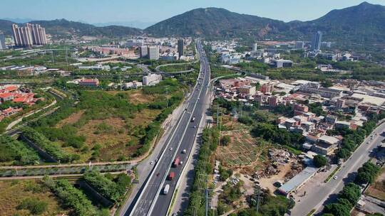 无人机航拍城市道路景观