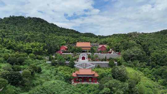 航拍湖南怀化中坡山菩提寺