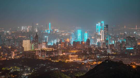 南京_新街口夜景_夜景延时去闪视频素材模板下载