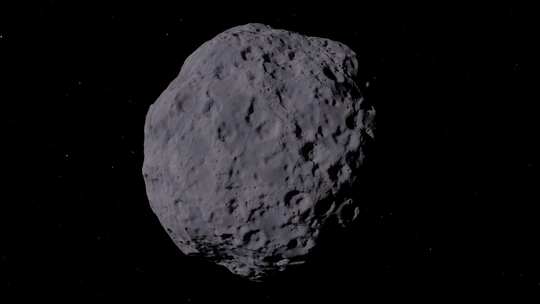 宇宙太空中漂浮的陨石小行星坑洼的表面视频素材模板下载