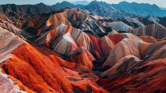 中国丹霞地貌红色山丘自然景观地质构造风景