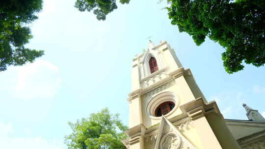 广州老街沙面大街历史景观欧式建筑