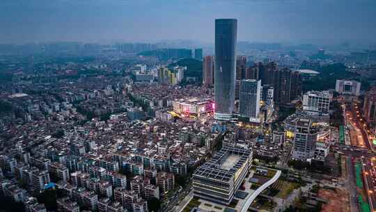 广东省中山市金鹰汇与石岐万象汇夜景