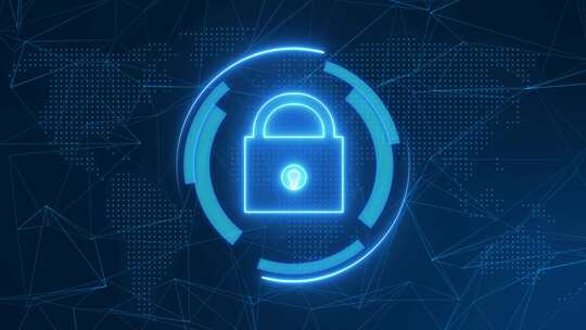锁图标数字全球技术网络安全概念