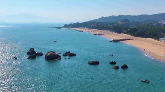 东海大海海边海水海浪沙滩海滩航拍风景唯美