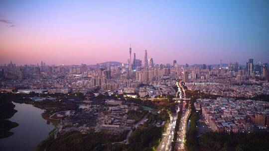 广州海珠新文化馆夜景延时