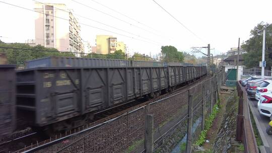 京广线铁路列车货车货运视频素材模板下载