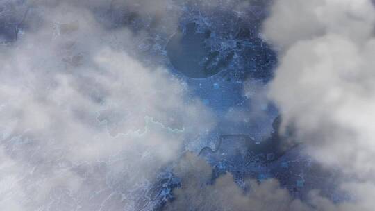 湖州市-云雾俯冲勾勒轮廓
